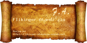 Flikinger Atanázia névjegykártya